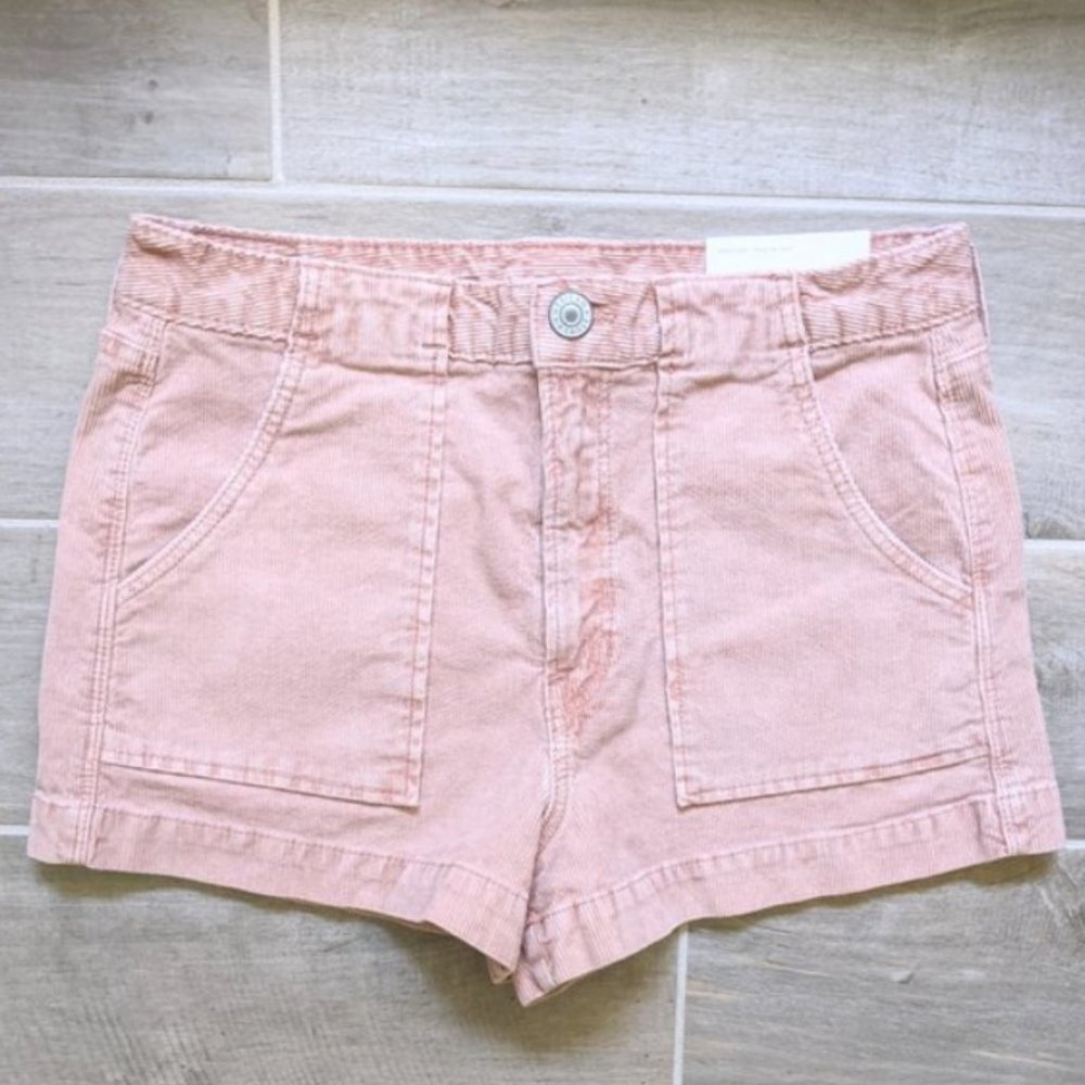 American Eagle Pink High- waisted Corduroy Shorts